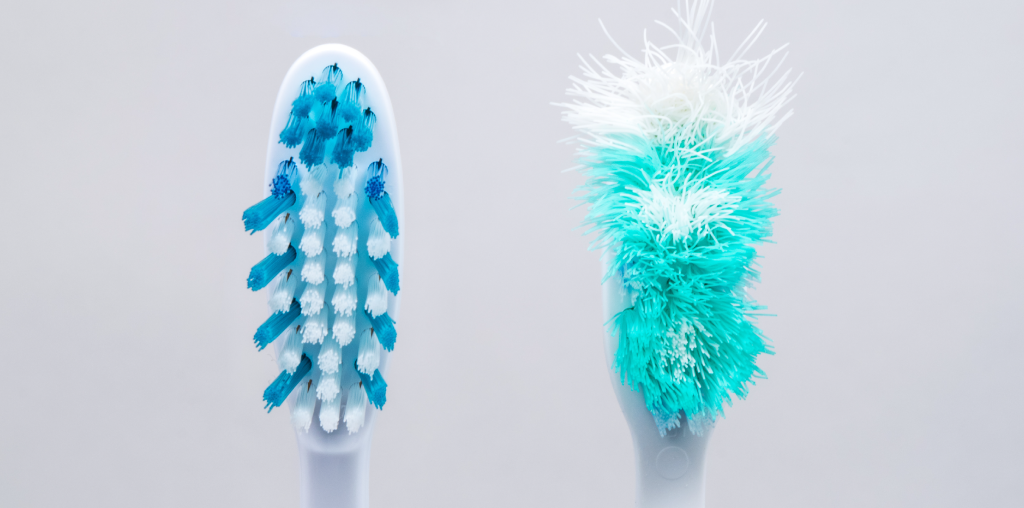 A minha escova de dentes fica desgastada em pouco tempo